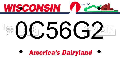 0C56G2 Wisconsin License Plate