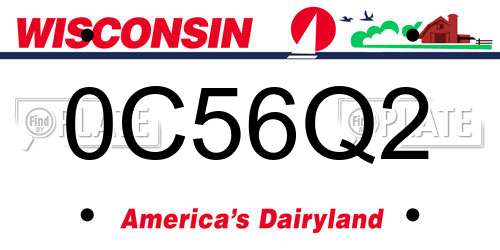 0C56Q2 Wisconsin License Plate