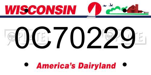 0C70229 Wisconsin License Plate