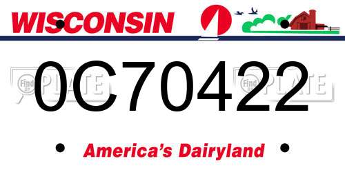 0C70422 Wisconsin License Plate