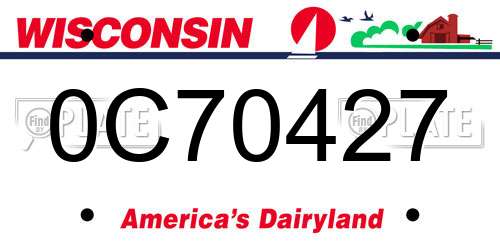 0C70427 Wisconsin License Plate