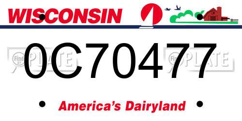 0C70477 Wisconsin License Plate