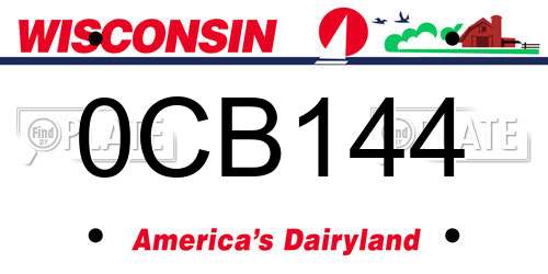 0CB144 Wisconsin License Plate