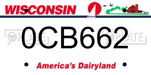 0CB662 Wisconsin License Plate