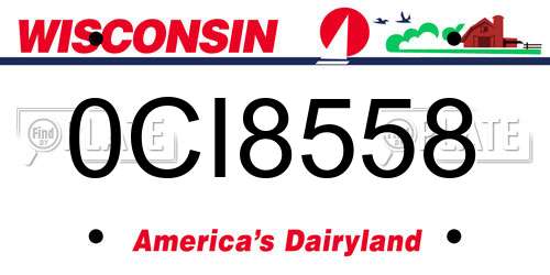 0CI8558 Wisconsin License Plate