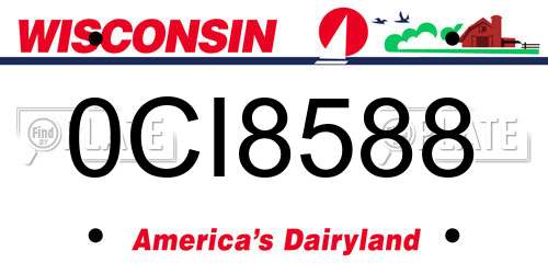 0CI8588 Wisconsin License Plate