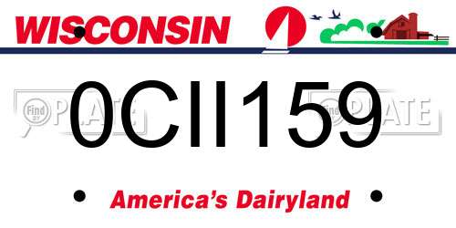 0CII159 Wisconsin License Plate