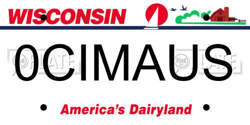0CIMAUS Wisconsin License Plate