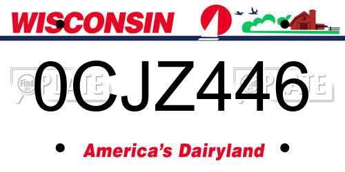 0CJZ446 Wisconsin License Plate