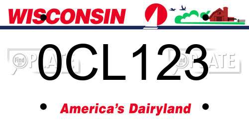 0CL123 Wisconsin License Plate