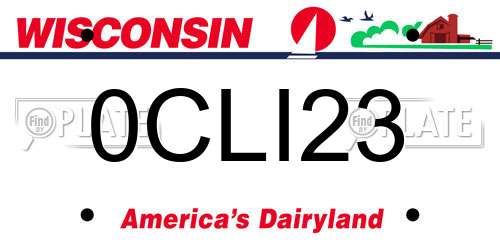 0CLI23 Wisconsin License Plate