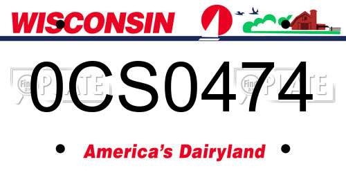 0CS0474 Wisconsin License Plate