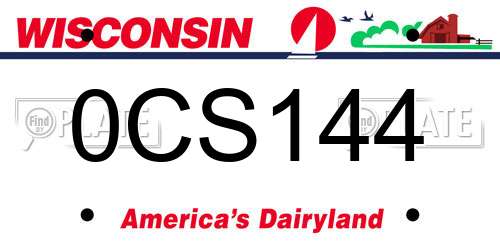 0CS144 Wisconsin License Plate
