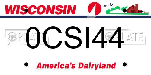 0CSI44 Wisconsin License Plate