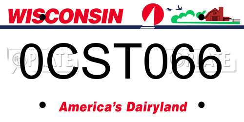 0CST066 Wisconsin License Plate