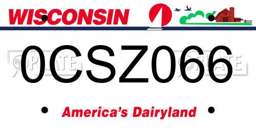 0CSZ066 Wisconsin License Plate