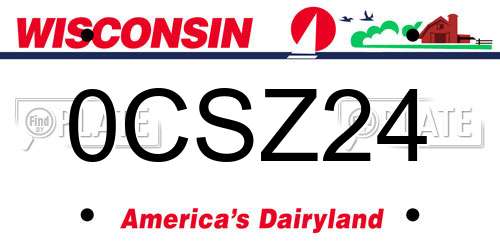 0CSZ24 Wisconsin License Plate