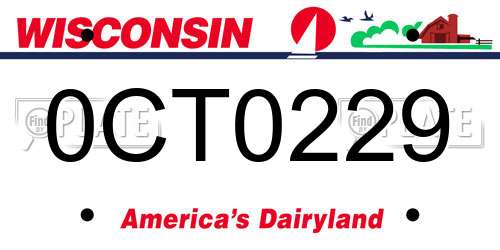 0CT0229 Wisconsin License Plate