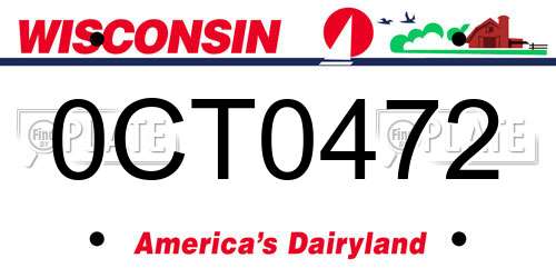 0CT0472 Wisconsin License Plate