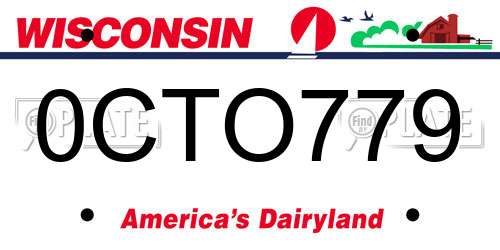 0CTO779 Wisconsin License Plate