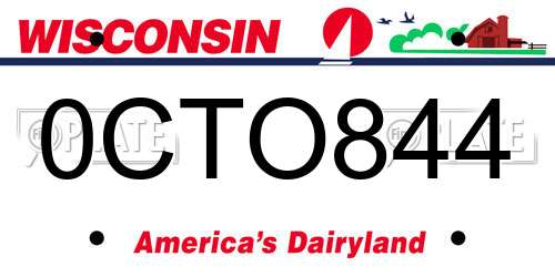 0CTO844 Wisconsin License Plate