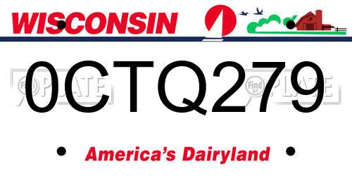 0CTQ279 Wisconsin License Plate