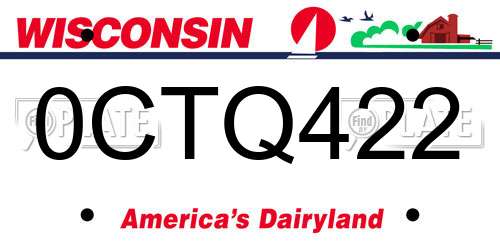 0CTQ422 Wisconsin License Plate