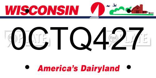 0CTQ427 Wisconsin License Plate