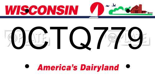 0CTQ779 Wisconsin License Plate