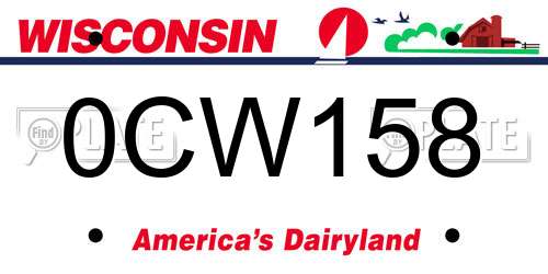 0CW158 Wisconsin License Plate