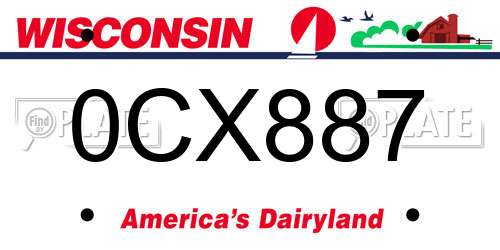 0CX887 Wisconsin License Plate