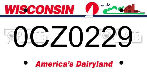 0CZ0229 Wisconsin License Plate