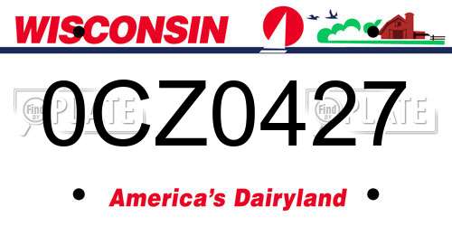 0CZ0427 Wisconsin License Plate