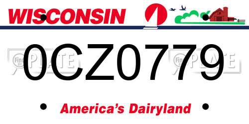 0CZ0779 Wisconsin License Plate