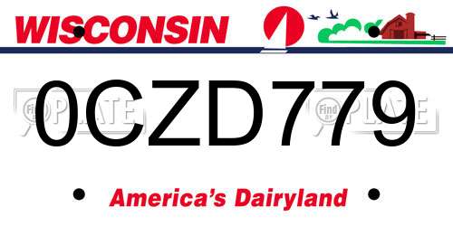 0CZD779 Wisconsin License Plate