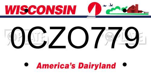 0CZO779 Wisconsin License Plate