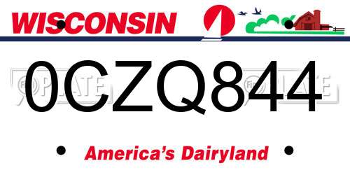 0CZQ844 Wisconsin License Plate