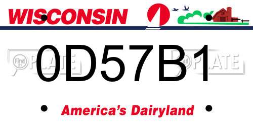 0D57B1 Wisconsin License Plate