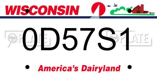 0D57S1 Wisconsin License Plate