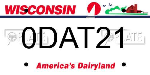 0DAT21 Wisconsin License Plate