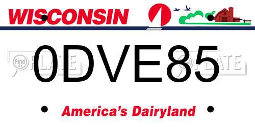 0DVE85 Wisconsin License Plate