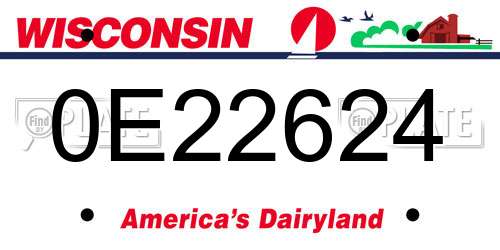 0E22624 Wisconsin License Plate