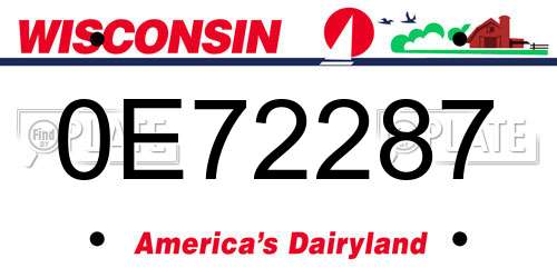 0E72287 Wisconsin License Plate