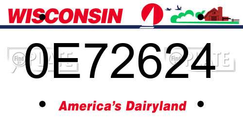 0E72624 Wisconsin License Plate