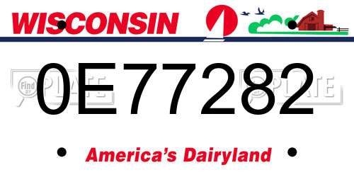 0E77282 Wisconsin License Plate