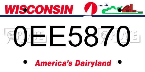 0EE5870 Wisconsin License Plate