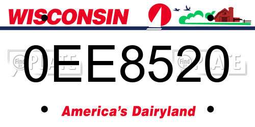 0EE8520 Wisconsin License Plate