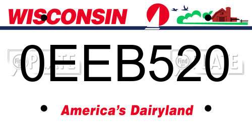 0EEB520 Wisconsin License Plate