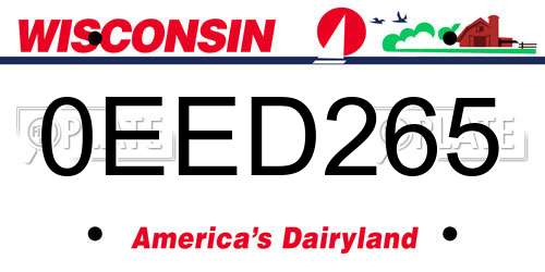 0EED265 Wisconsin License Plate