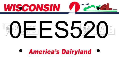0EES520 Wisconsin License Plate